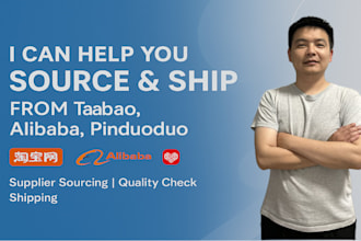 be your sourcing agent for taobao alibaba pinduoduo and ship worldwide