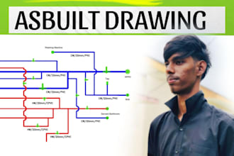 plumbing as built drawing using  autocad