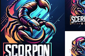 create high quality esport scorpion logo