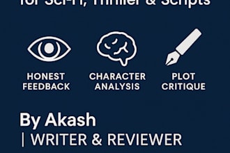 beta read your scifi and thriller story and provide feedback