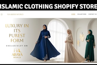 design modern abaya shopify store for modest fashion brands