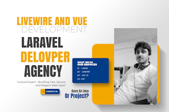 be laravel developer for complex livewire or vue custom web applications