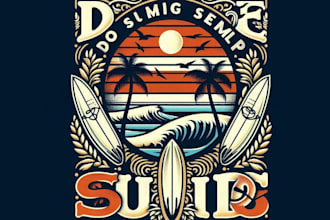 do vintage summer t shirt surfing logo design