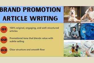 write tech, pets, and other brand promotion articles