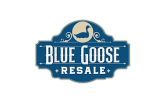 create vintage modern blue goose resale logo