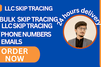 provide llc skip tracing and bulk skip tracing service