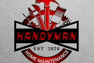 design home painting construction handyman and roofing logo