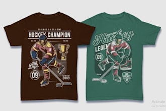 design retro sport t shirt tennis hockey logo