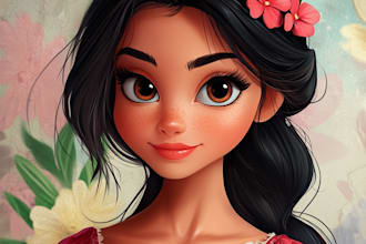 draw cute disney cartoon portrait
