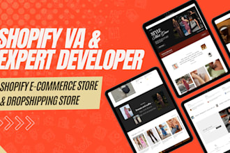 be shopify VA, shopify expert developer, design shopify store, dropshipping site