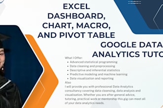 provide expert excel dashboard, chart, macro, and pivot table