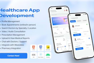 create doctor consultation, healthcare website and app