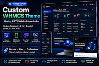 custom whmcs theme customization and template design