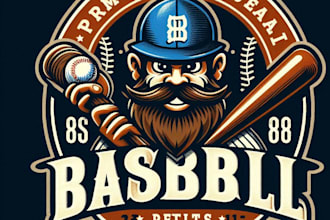 design high quality vintage baseball mascot logo with t shirt design