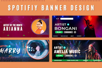 design eye catching spotify  soundcloud banners plus podcast covers  unique logo