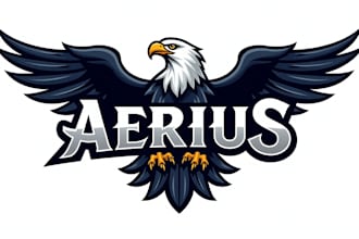 design eagle mascot logo with express delivery