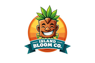 design tiki head mascot logo with express deliver