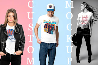 create realistic custom t shirt mockup in high quality