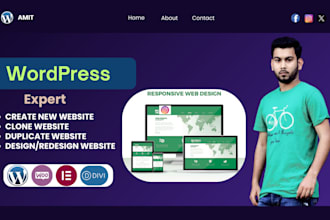 create, clone, redesign or landing page wordpress website