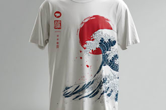 draw japanese illustration for t shirt