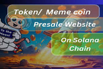 build meme coin, ico, presale, launchpad, web3 dapp, pump fun on solana ton tron