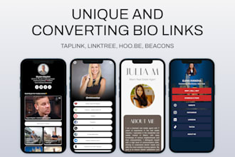 design a professional linktree, or bio link page that boosts clicks and sales