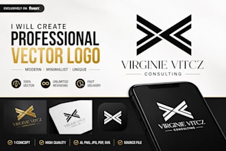 create professional vector logo