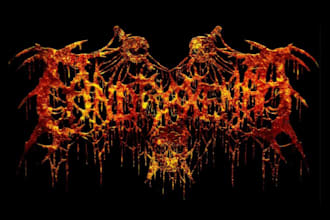 do death metal, slam, and brutal logo