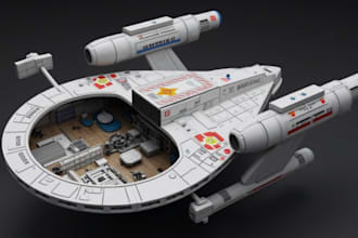 create a high quality 3d printable starship stl with interior details