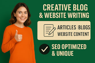 deliver creative blog content, informative articles, and website writing