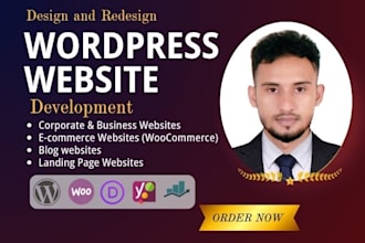 design and development wordpress site as a divi expert with theme customization
