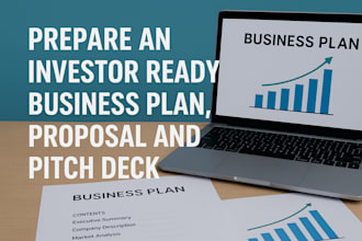prepare an investor ready business plan, proposal and pitch deck