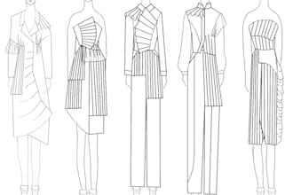 create a professional fashion flat sketch