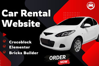 create a car rental website using crocoblock, bricks builder or elementor