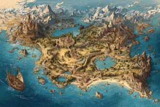 do  fantasy map illustration, dnd map, tolkien board