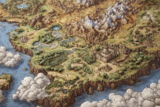 draw  fantasy map illustration, dnd map
