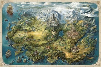 do fantasy map illustration for dnd, novels