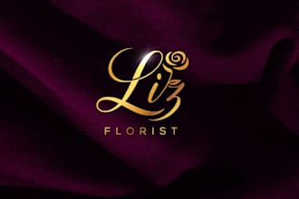 design a feminine hand drawn watercolor logo for your florist or flower shop