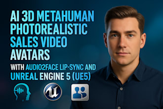 do ai 3d metahuman avatar, realistic cc4 3d metahuman audio2face lipsync avatar