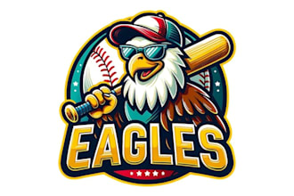 design eagle mascot logo with express delivery