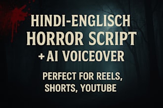 create scary hindi english horror script and ai voiceover