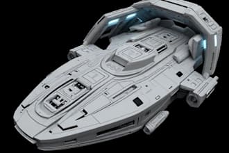 high detail starship 3d stl ready to print  spaceship interior custom sci  model