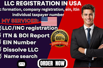 us llc formation, company registration, ein, itin individual taxpayer number