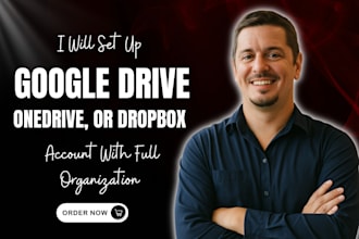 set up google drive, onedrive, or dropbox account