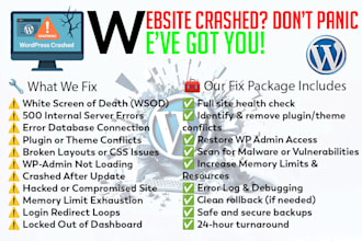 do wordpress crash repair or restore