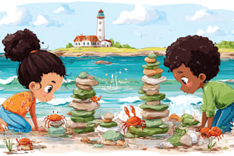 vibrant kids book art with magical character designs