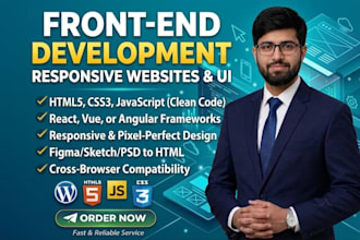 design and develop a responsive front end landing page