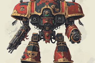 draw detailed warhammer illustration, paint warhammer