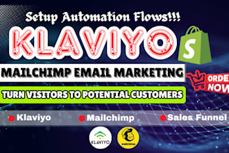 setup advance klaviyo flows, sales funnel or email automation