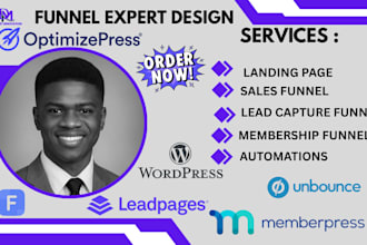 do landing page on optimizepress, unbounce, funnelish, leadpages